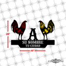 33 - Personalized Double Rooster Wall Décor Color