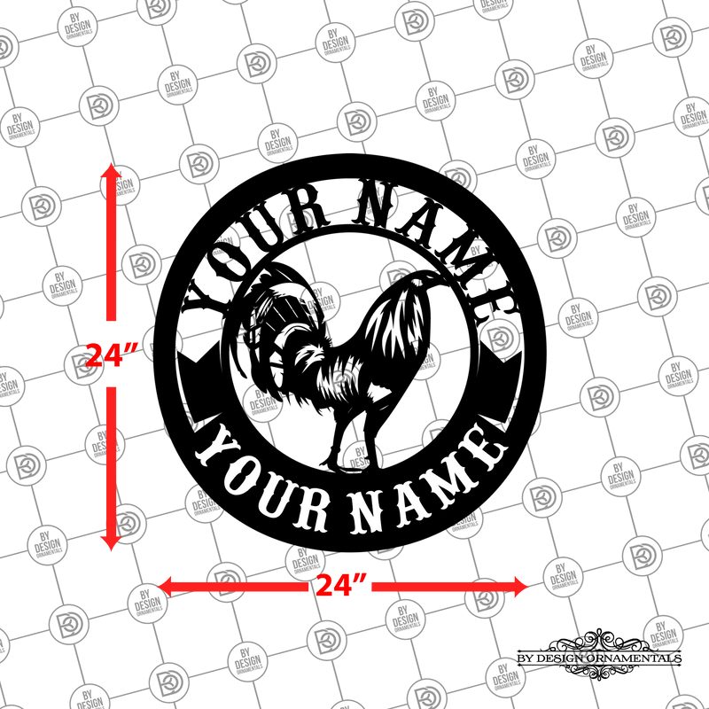34 - Personalized Rooster Circular Wall Décor