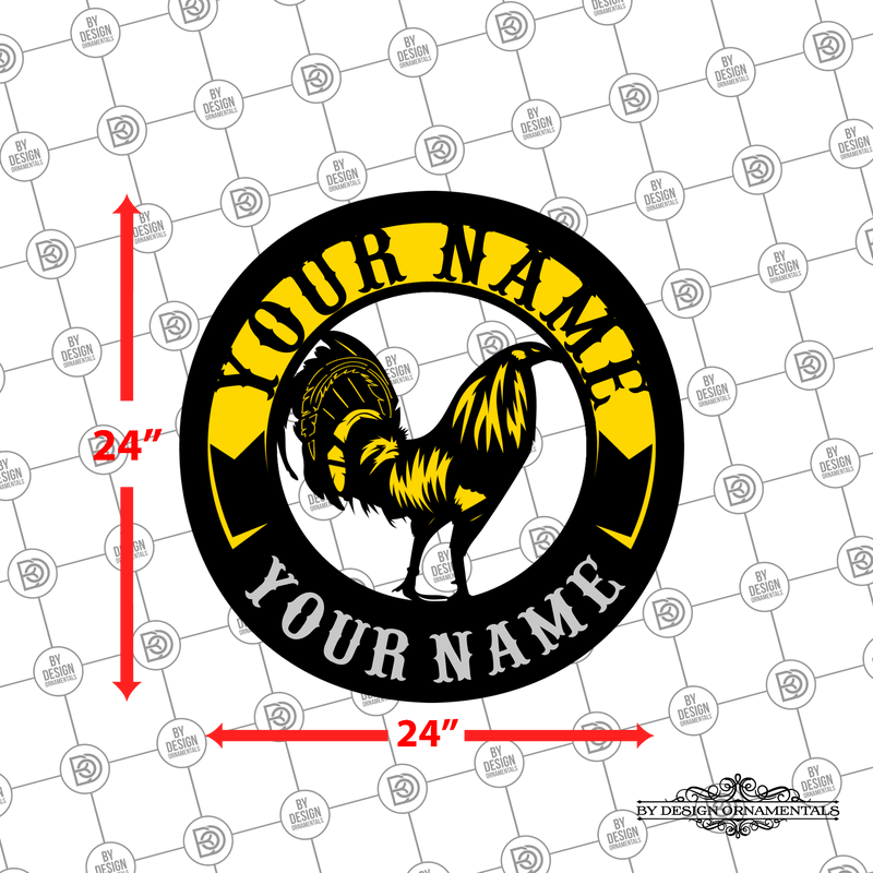 34 - Personalized Rooster Circular Wall Décor Color