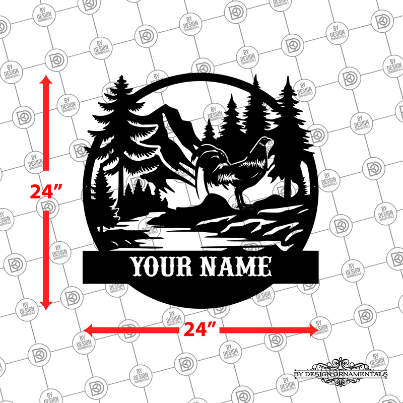 Personalized Rooster and Forest Hills Wall Décor