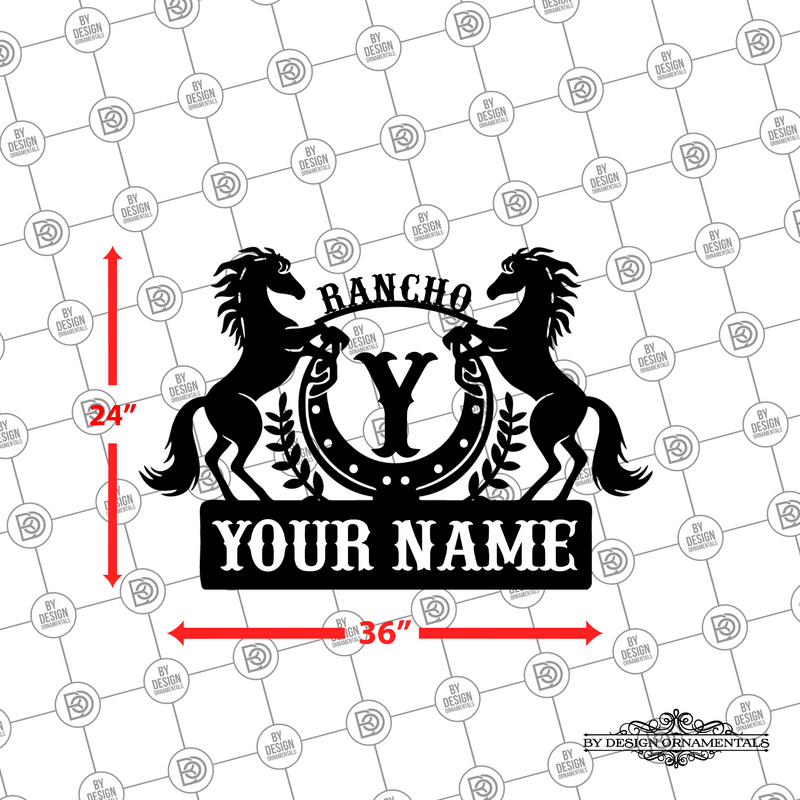 28 - Personalized Two Dancing Horses Wall Décor