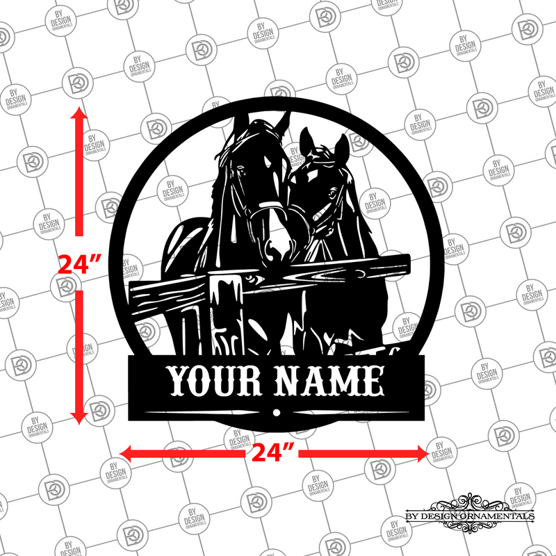 27 - Personalized Two Horses Wall Décor