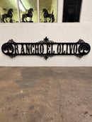 BDO - 02 Custom Ranch Sign – Personalized Metal Ranch Name 120" W × 30" H GAUGE 1/8