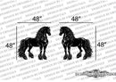 Friesian Horse Metal Wall Art – 48" × 48"